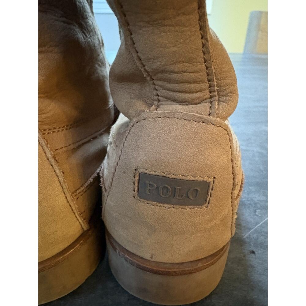 POLO Ralph Lauren Ranger Leather Lace Up Buckle Boots Men’s Size 7.5 Brown Tan - Picture 3 of 10